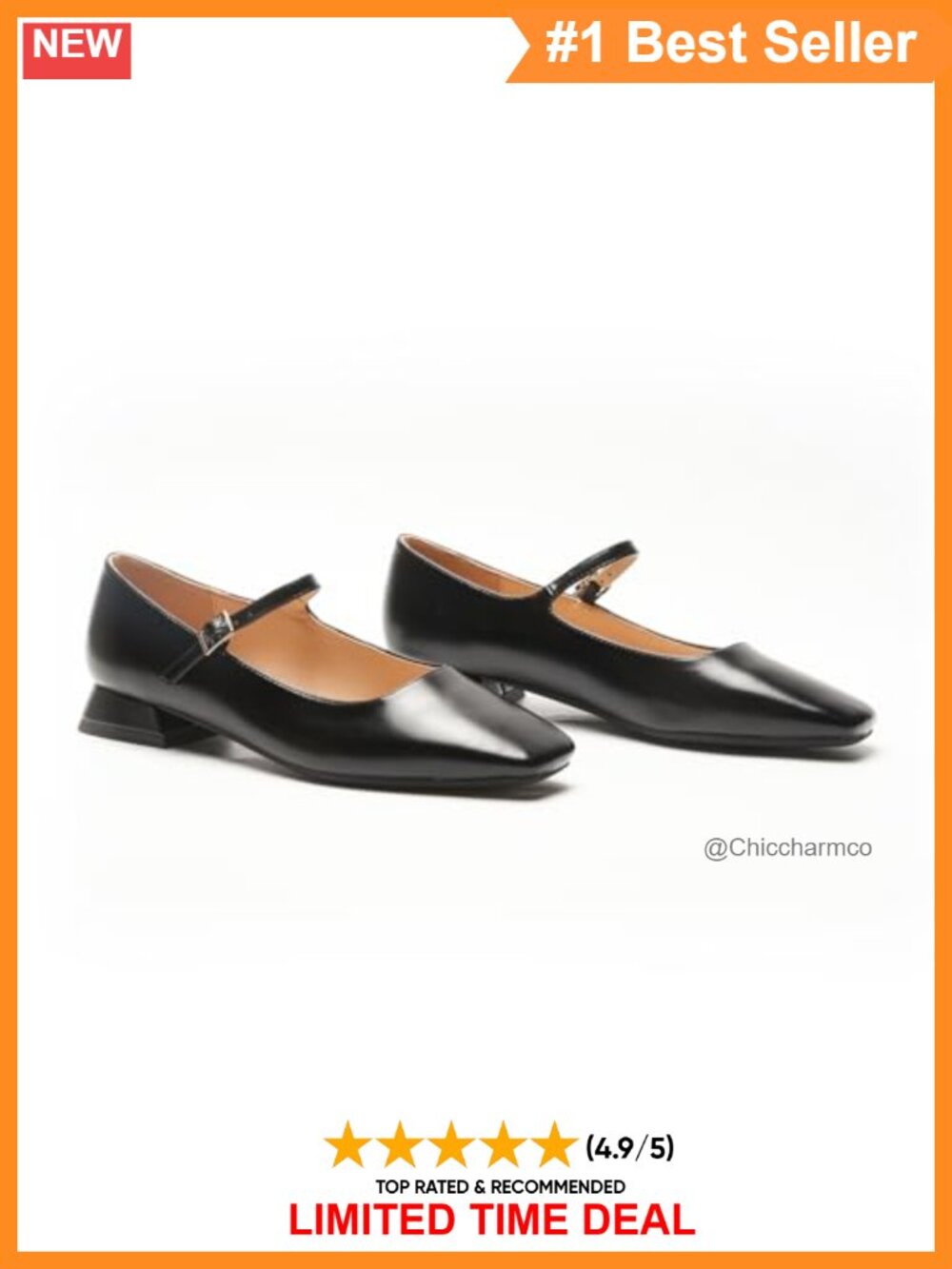 Women's Mary Jane Ballet Flats Soft Leather Memory Foam Comfortable Dressy - Picture 5 of 6